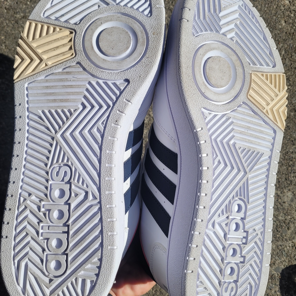 Adidas Women's White and Navy Sneakers - Purchased as 9 fits more like 10 - Picture 4 of 5